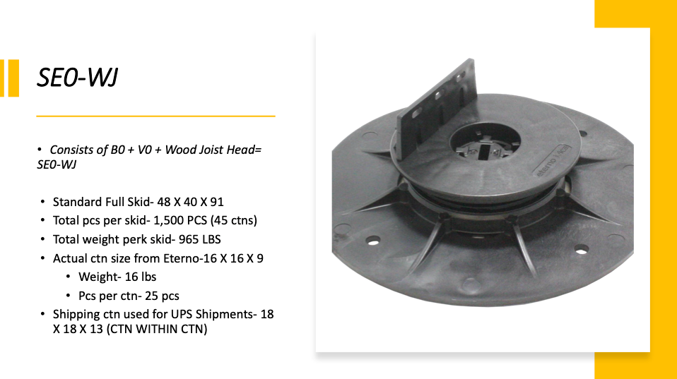 SE-WJ ProLift Pedestal for WOOD Joist