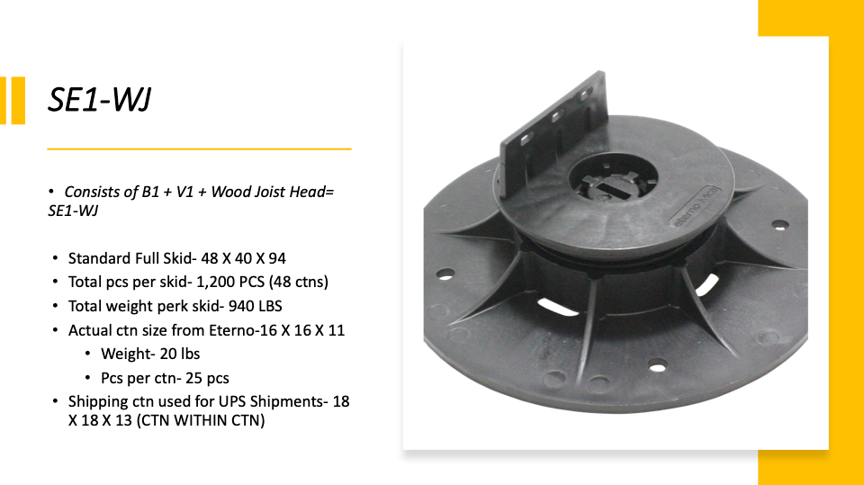 SE-WJ ProLift Pedestal for WOOD Joist