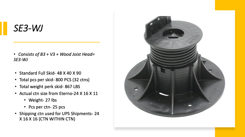 SE-WJ ProLift Pedestal for WOOD Joist