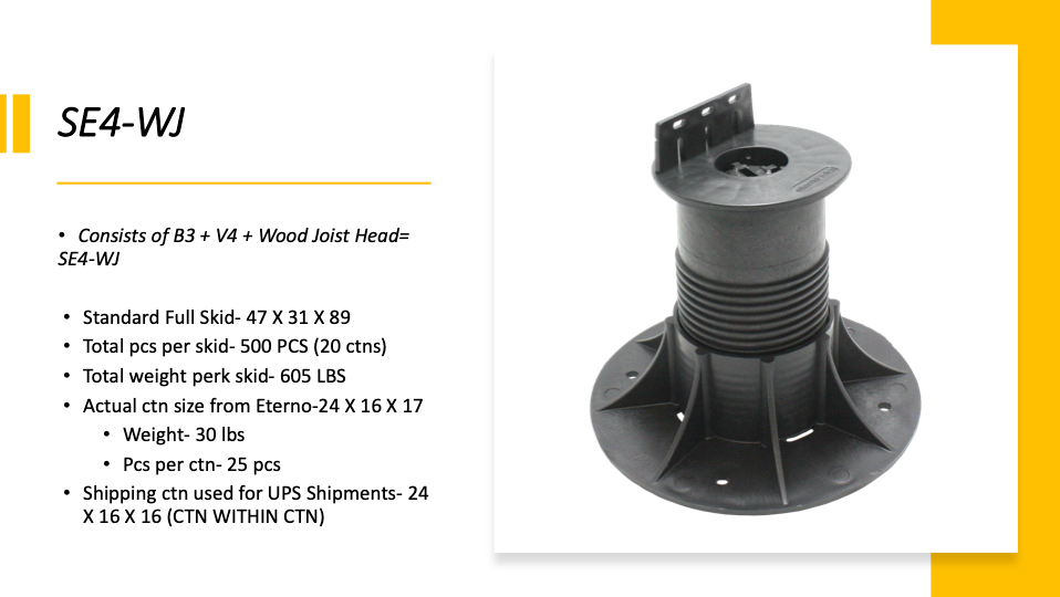 SE-WJ ProLift Pedestal for WOOD Joist