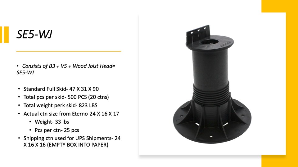 SE-WJ ProLift Pedestal for WOOD Joist